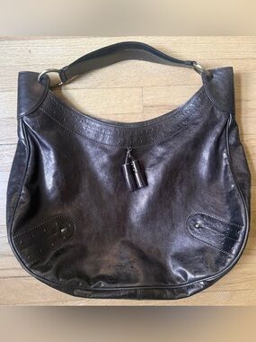 Burberry | Large Leather Shoulder Bag | Metallic Brown